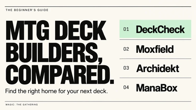DeckCheck vs Moxfield vs Archidekt vs ManaBox: Which MTG Deck Builder Is Best?